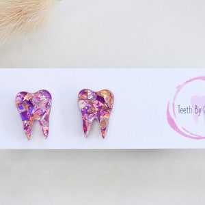 Fairy Floss Pink - Tooth Earrings