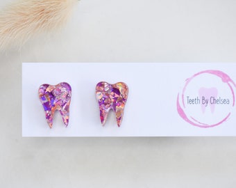 Fairy Floss Pink - Tooth Earrings