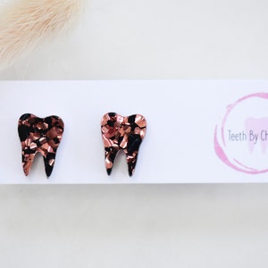 Rose Gold Fusion - Tooth Earrings