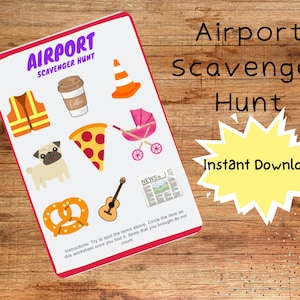 Airport Scavenger Hunt Instant Download, Printable Scavenger Hunt for Airport Travel, PDF Airport Scavenger Hunt