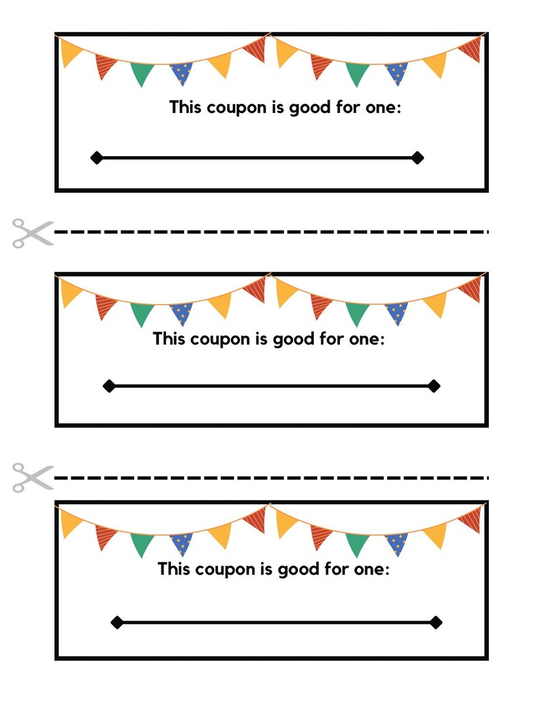 Kid's Birthday Coupon Printable, Children's Birthday Activity Voucher ...