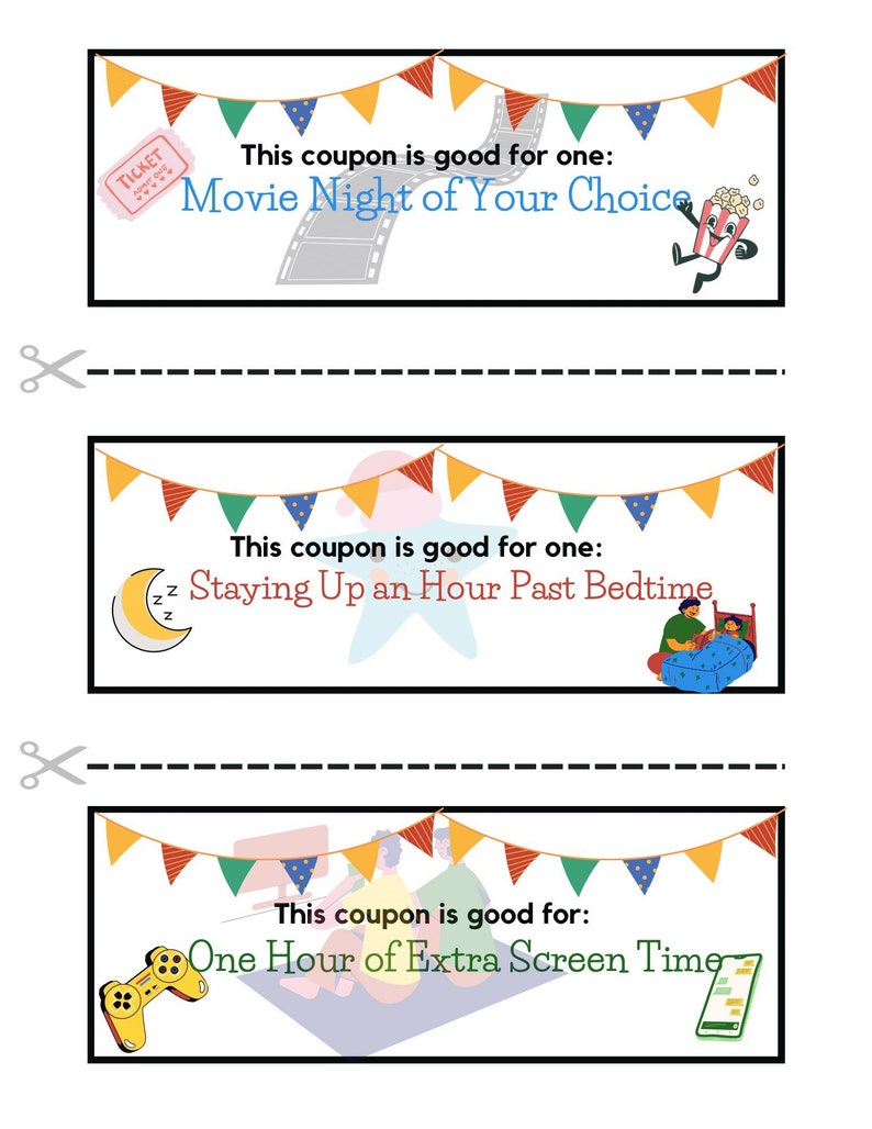 Kid's Birthday Coupon Printable, Children's Birthday Activity Voucher ...