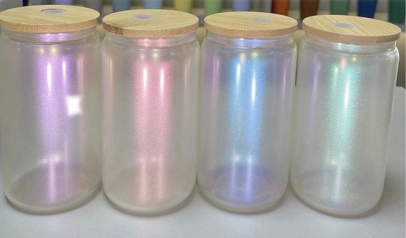 16 oz Iridescent BLANK Sublimation Glass Cans – RAJE