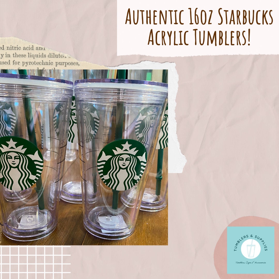 Authentic Starbuck Reusable Tumbler, Double-Wall Plastic, Venti Tumbler, 24oz Tumble, Bulk