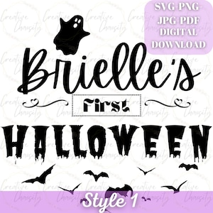 Personalized First Halloween SVG | Baby&#39;s first halloween | custom first halloween design | digital download baby halloween design
