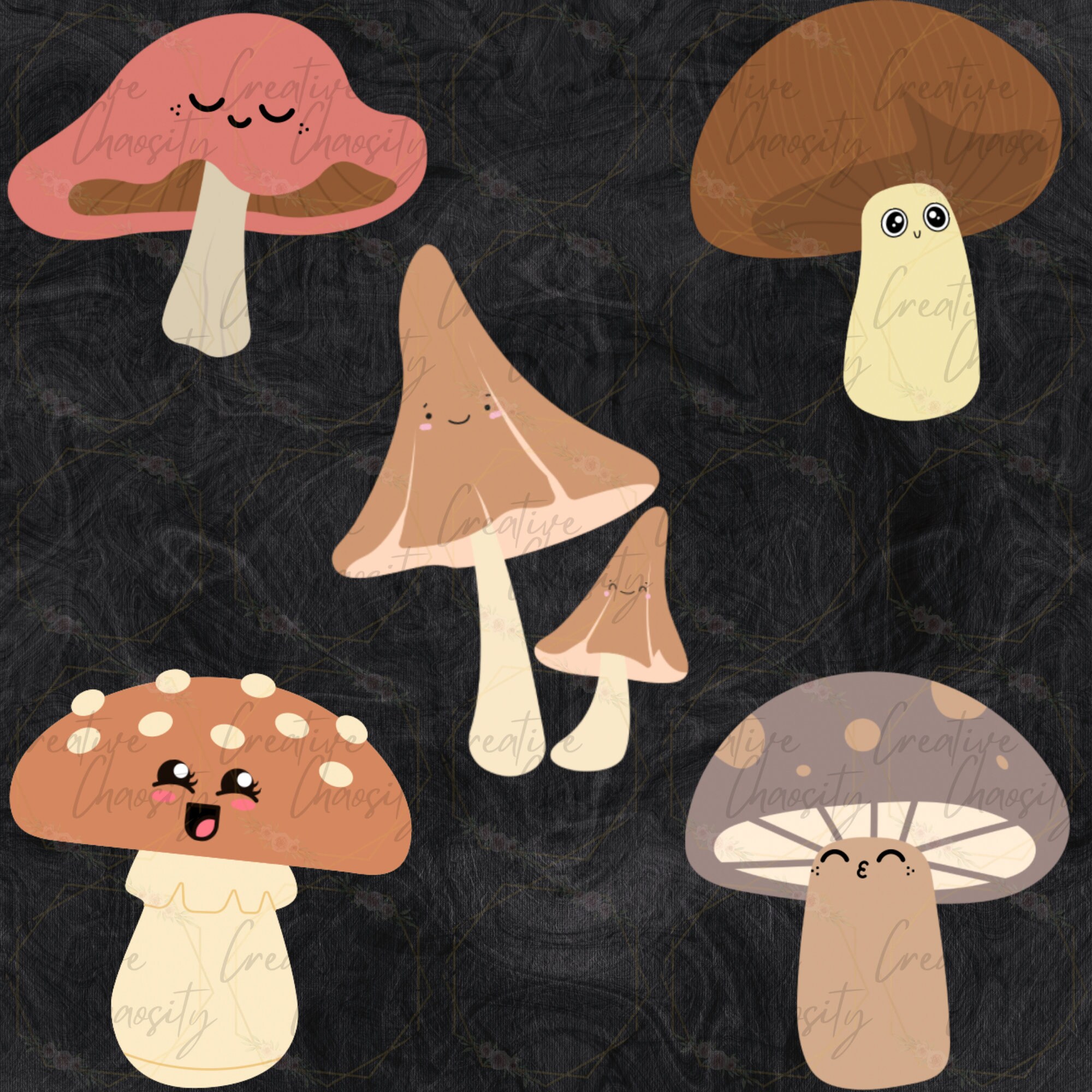 15 Cute Mushrooms SVG PNG JPG Pdf Bundlemushrooms Etsy