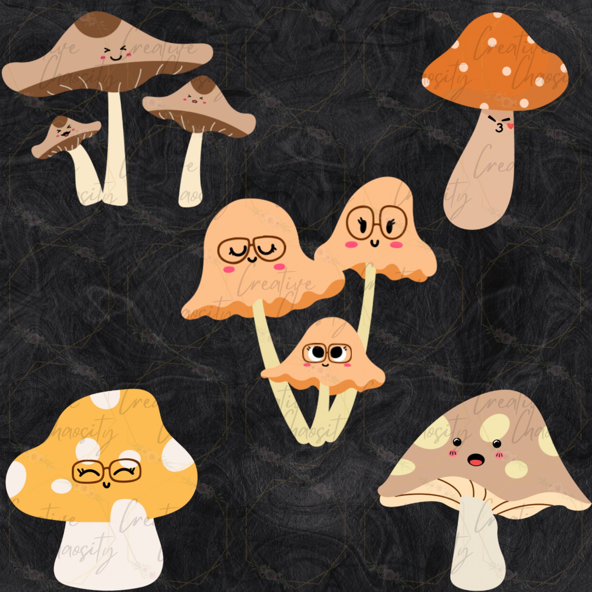 15 Cute Mushrooms SVG PNG JPG Pdf Bundlemushrooms Etsy