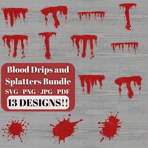 Blood Dripping SVG | Blood Splatter SVG | BLood drips clip art | halloween clipart bundle | svg bundle | dripping svg | splatter svg cricut