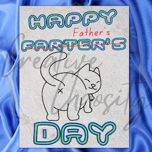Carte de fête des pères de chat drôle imprimable | Happy « Farter’s Day Card » avec | de chat drôle de chat Carte de fête des pères | carte imprimable de la fête des Pères