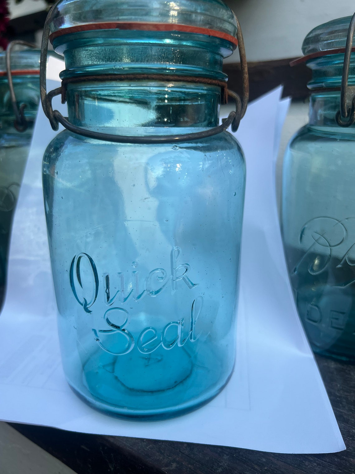 Antique Blue Quart Canning Jars With Lids and Seals Etsy