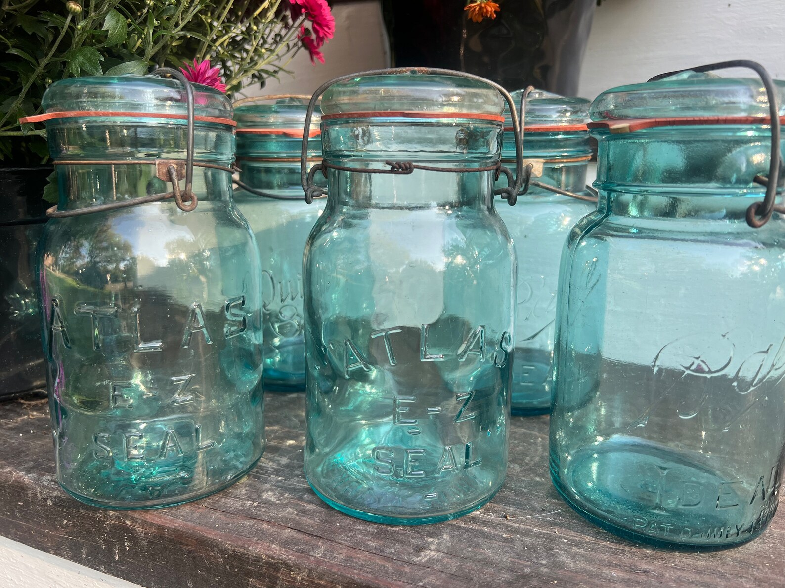Antique Blue Quart Canning Jars With Lids and Seals Etsy
