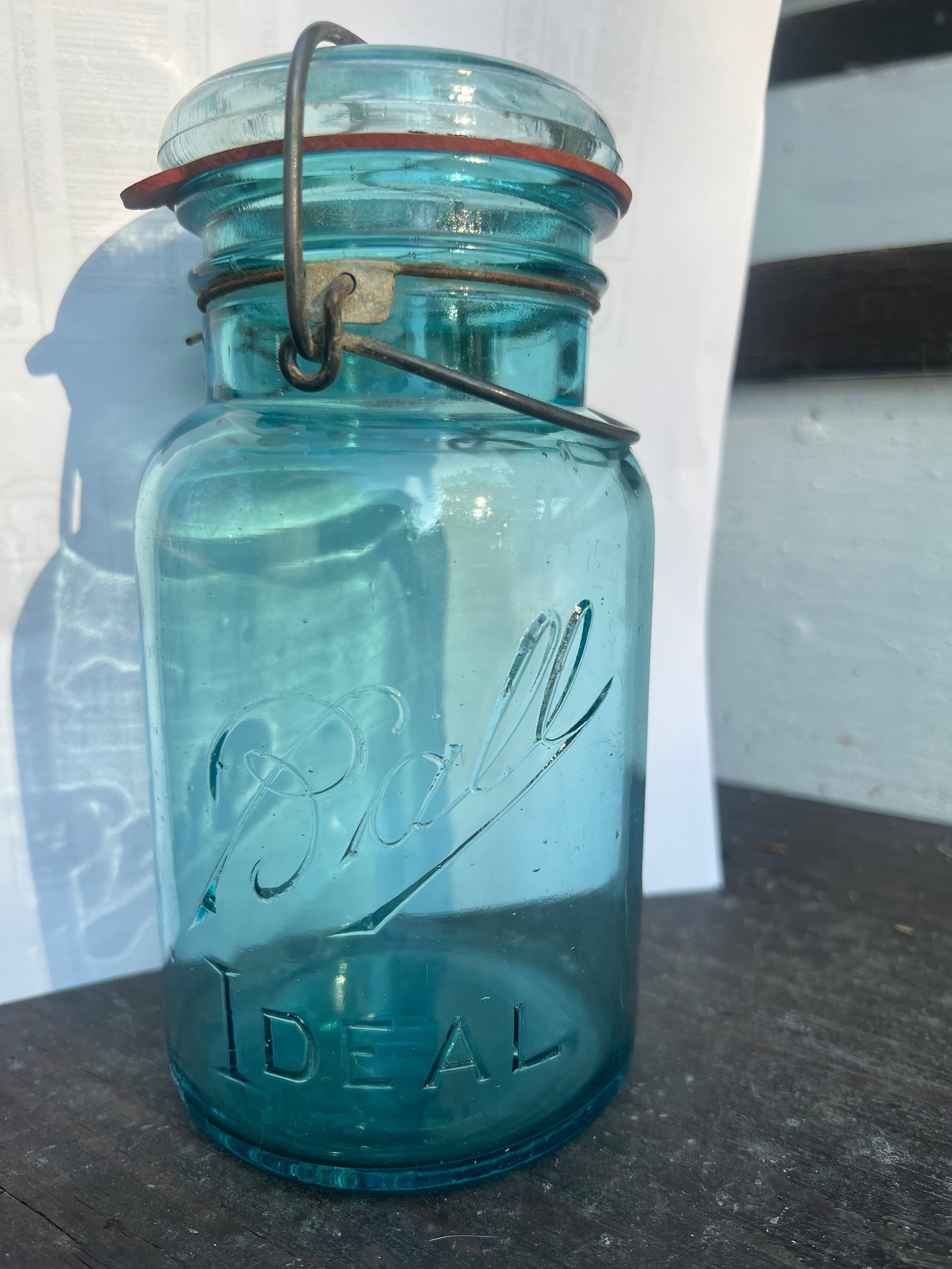 Antique Blue Quart Canning Jars With Lids and Seals Etsy