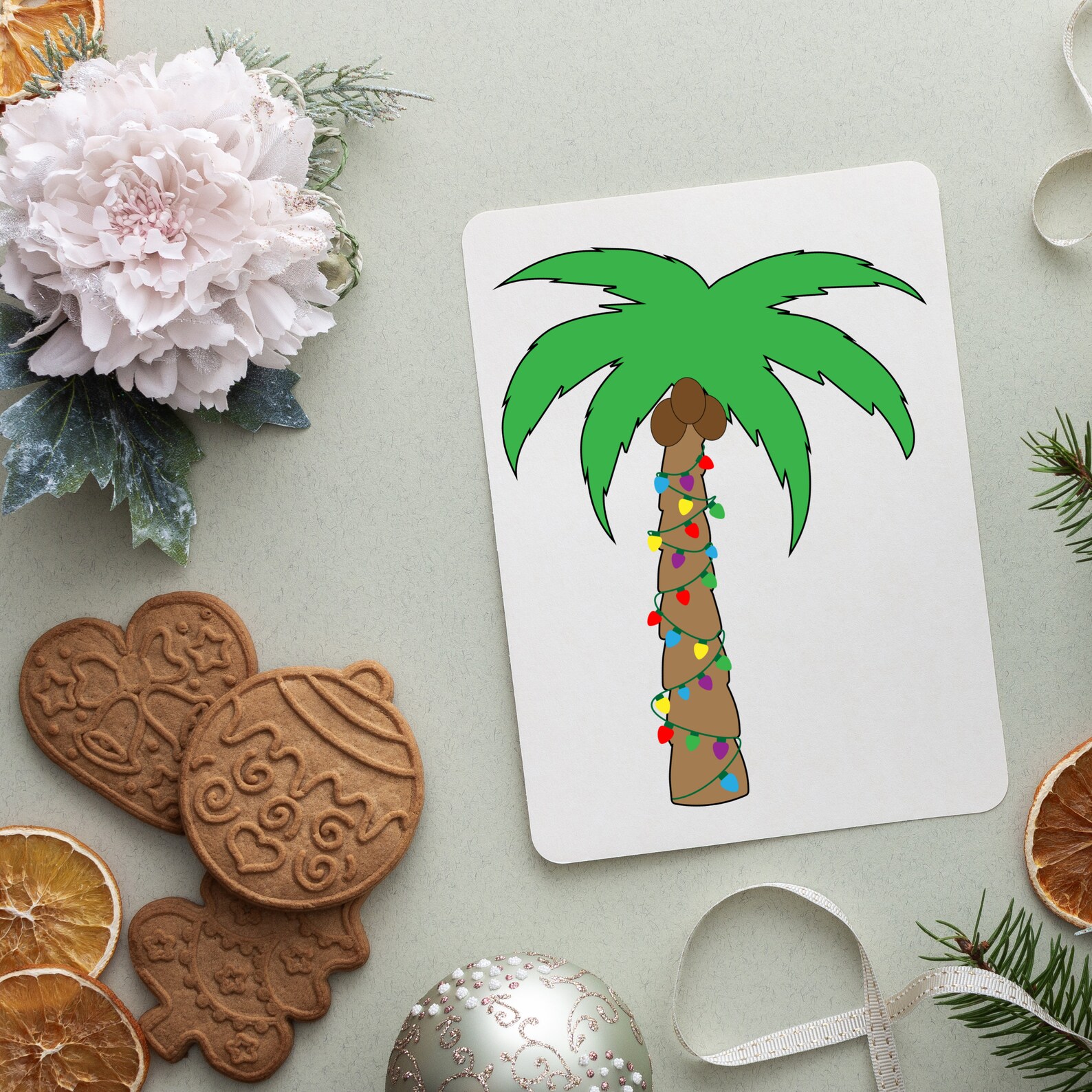 Christmas Palm Tree SVG, Tropical Christmas Svg, Christmas Palm Tree