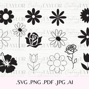 Flower Svg, Spring Svg, Hibiscus Svg, Tulip Svg, Rose Svg, Flower Clipart, Spring Cut Files