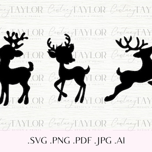 Reindeer svg, Reindeer Silhouette, Christmas Reindeer png, Christmas Reindeer Cut File