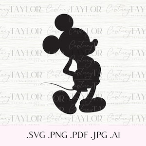 Old School Mickey Mouse Svg, Mickey Mouse Svg, Mickey Mouse Silhouette, Vintage Mickey Svg, Mickey Mouse Png, Mickey Mouse Cut File,