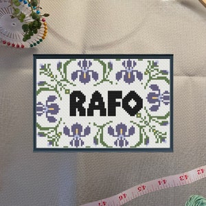 RAFO, Read and Find Out, cross stitch pattern digital download