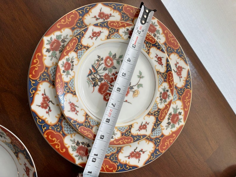 Japanese Dinnerware Set 5 Piece China Dinner and Salad Plates, Bowl, Cup and Saucer Kyoto Imari