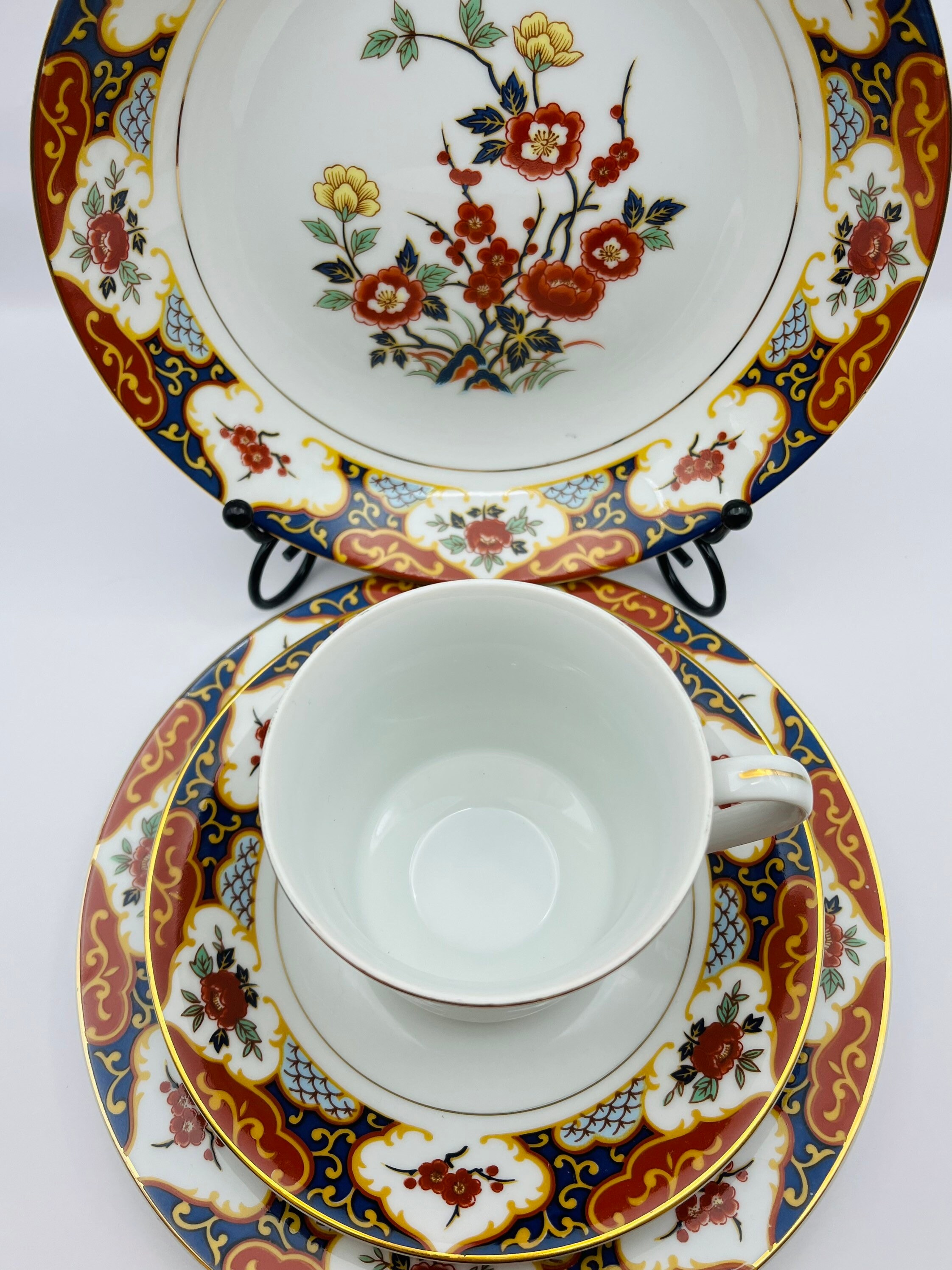 Japanese Dinnerware Set for 1 Porcelain Tea Cup and Saucer Etsy