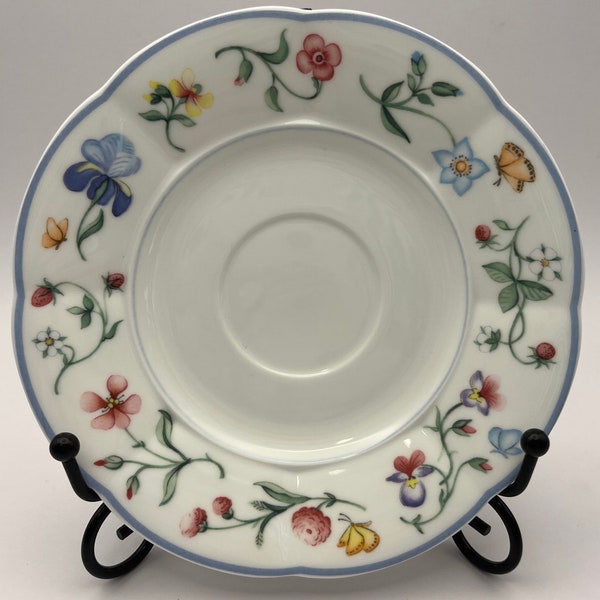 Saucer with Flowers and Butterflies Villeroy and Boch in Mariposa | Vintage Orphan Saucer Made in West Germany |  Mismatched China
