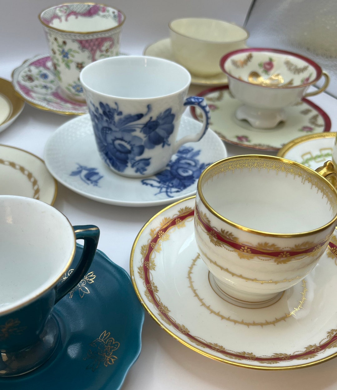 Mystery Tiny Tea Cup and Saucer Vintage Espresso Set Antique Demitasse