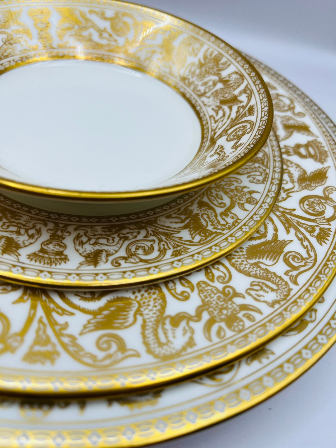 Wedgwood Florentine Gold 4pc Dining Set Accent Luncheon - Etsy