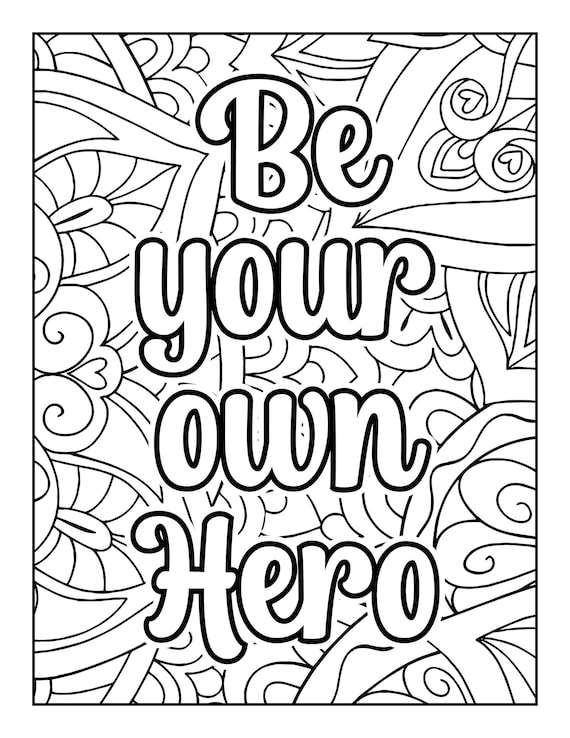 5 Coloring Pages for Self Love and Motivation Printable - Etsy