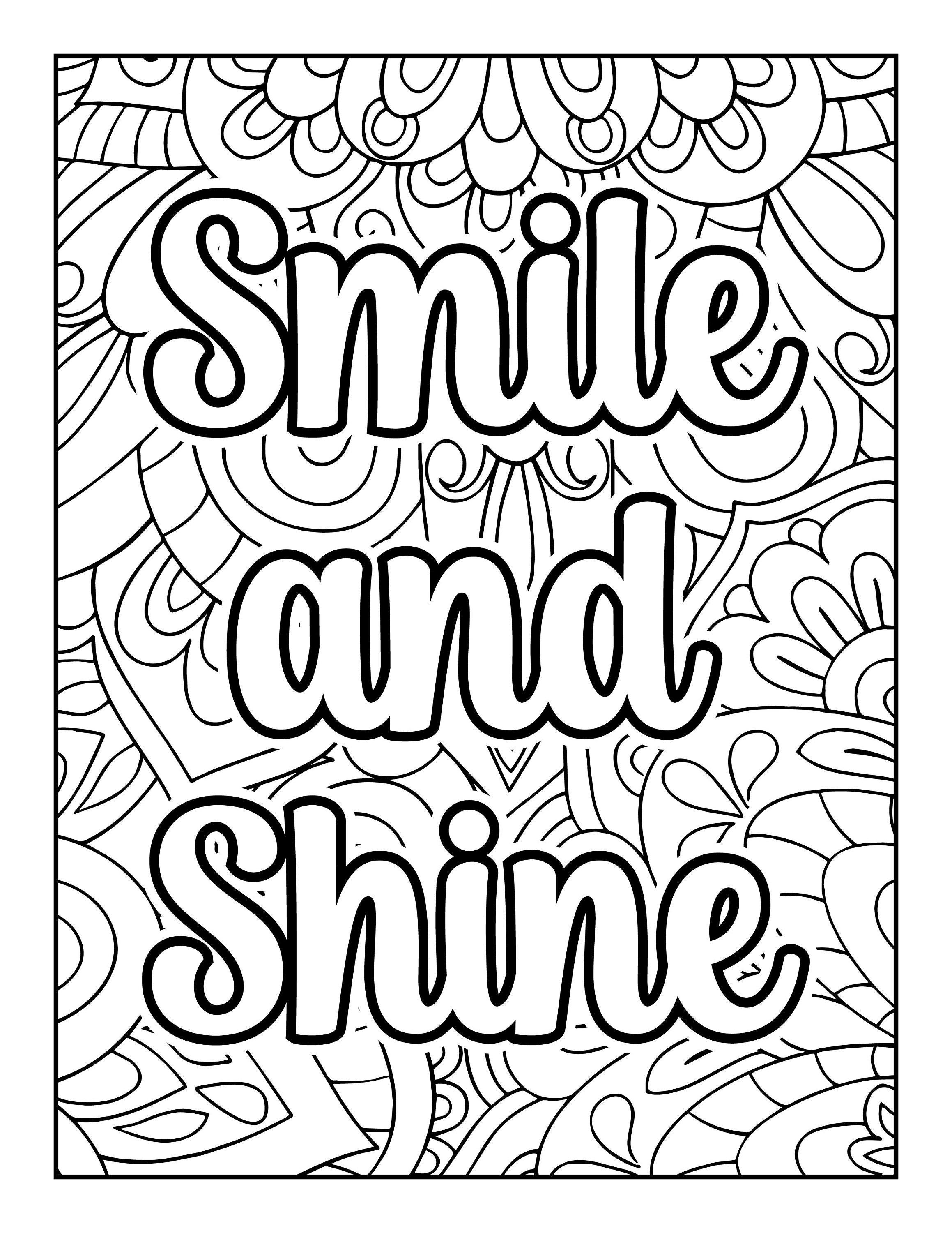 Rise And Shine Coloring Books For Kids Ages 8-12: 50 Coloring Pages with  Teen Girls Trendy Stuff - Inspirational Quotes for Resilience and Confidence