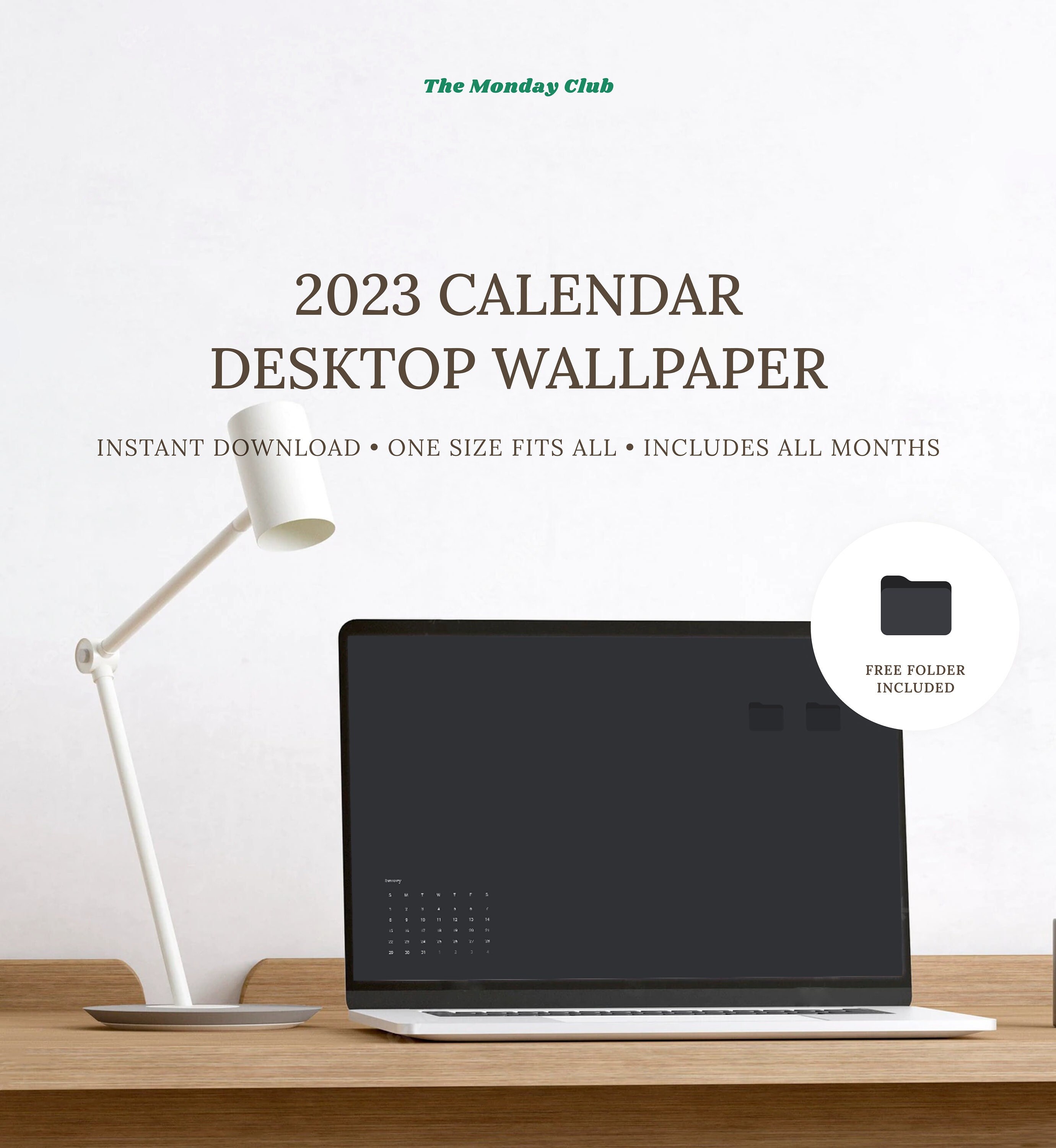 2023 Monthly Calendar Desktop Wallpaper Background Minimalist Aesthetic  Design Instant Digital Download Mac, PC, Desktop, Laptop, iPad - Etsy