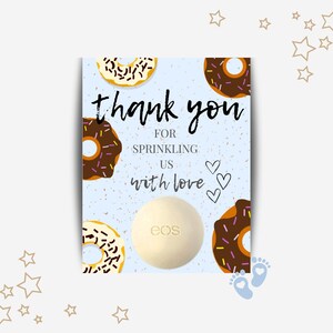 eos Baby Shower Favors, eos Lip Balm Holder, eos Holder, eos Baby Shower Card Holder, Donut Theme Printable Template