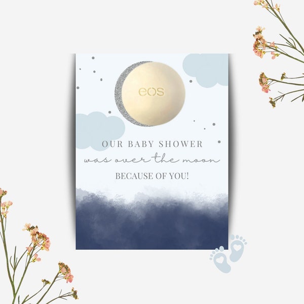 eos Baby Shower Favors, eos Lip Balm Holder, eos Holder, eos Baby Shower Card Holder, Over the Moon Theme, Printable Template