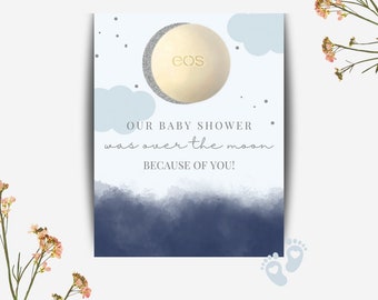 eos Baby Shower Favors, eos Lip Balm Holder, eos Holder, eos Baby Shower Card Holder, Over the Moon Theme, Printable Template