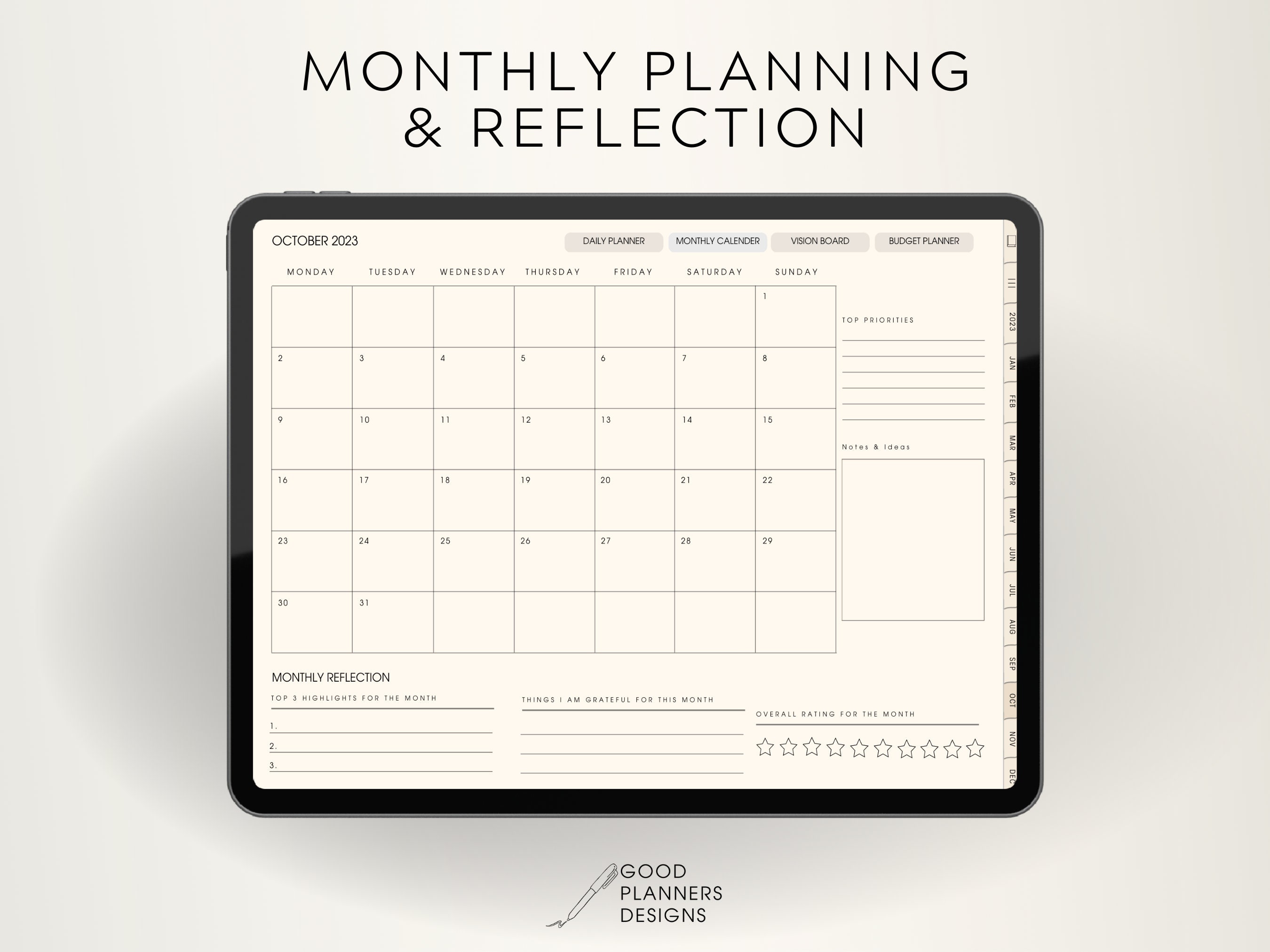 2023 2024 Digital Planner, 2023 Goodnotes Planner, Undated iPad Planner ...