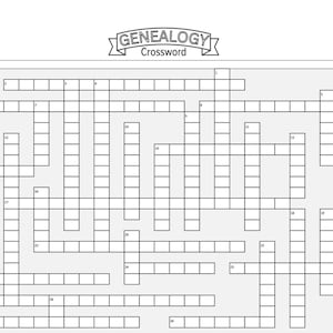 Genealogy Crossword Puzzle (2024) With Separate Answer Key Digital