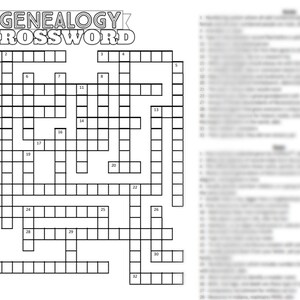 Genealogy Crossword Puzzle - Version 1 (2023)