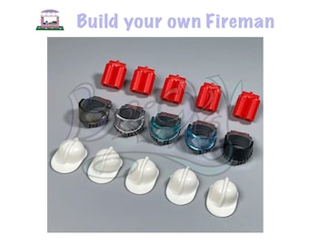 Build your own Fireman -  Accessories Oxygen Tank, Visor Mask, Helmet. Perfect as a gift. Civil Defence.