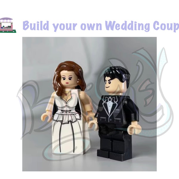 Wedding Custom Minifigure | Bride & Bridegroom | Wedding Favour | Cake Topper | Anniversary Present |  Gift | Decoration