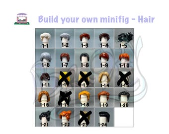 4x Hairstyles to replicate yourself or loved ones - Build your own minifigure. Perfect as a thoughtful gift for family n friends.