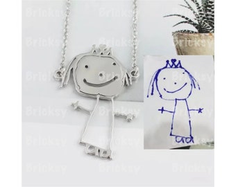Necklace made from your child's drawing! Personalised n special gift for Mom, Dad, Grandparents. Artwork | pendant | Jewellery | doodle