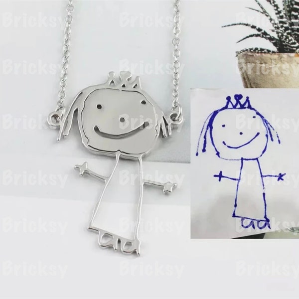 Necklace made from your child's drawing! Personalised n special gift for Mom, Dad, Grandparents. Artwork | pendant | Jewellery | doodle