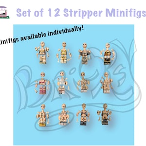 Set of 12 Female Stripper Minifigures | Individual Available | Kinky | Adult Present | Girlfriend | Boyfriend | lover | Swinger | Lingerie