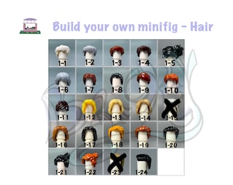 4x Hairstyles to replicate yourself or loved ones - Build your own minifigure. Perfect as a thoughtful gift for family n friends.