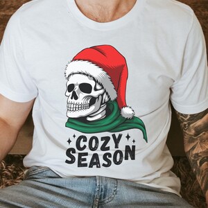 Przytulny sezon Słodka świąteczna czaszka Przezroczysty PNG Cyfrowe pobieranie na swetry, koszulki, bluzy z kapturem, kubki, karty