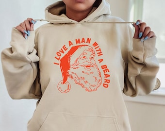 Eu amo um homem com barba, Papai Noel, PNG Digital Download Camiseta, Moletom com capuz, Suéter, Caneca, adesivos