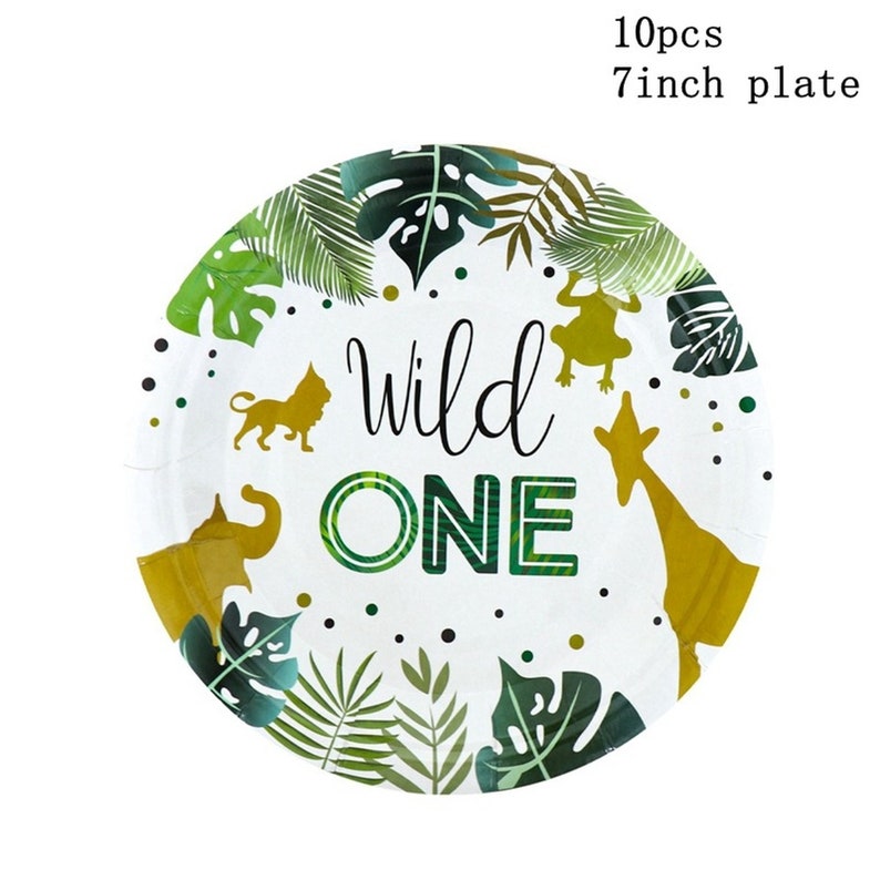 Jungle Animal Party Tableware Birthday Decoration Disposable Dinnerware