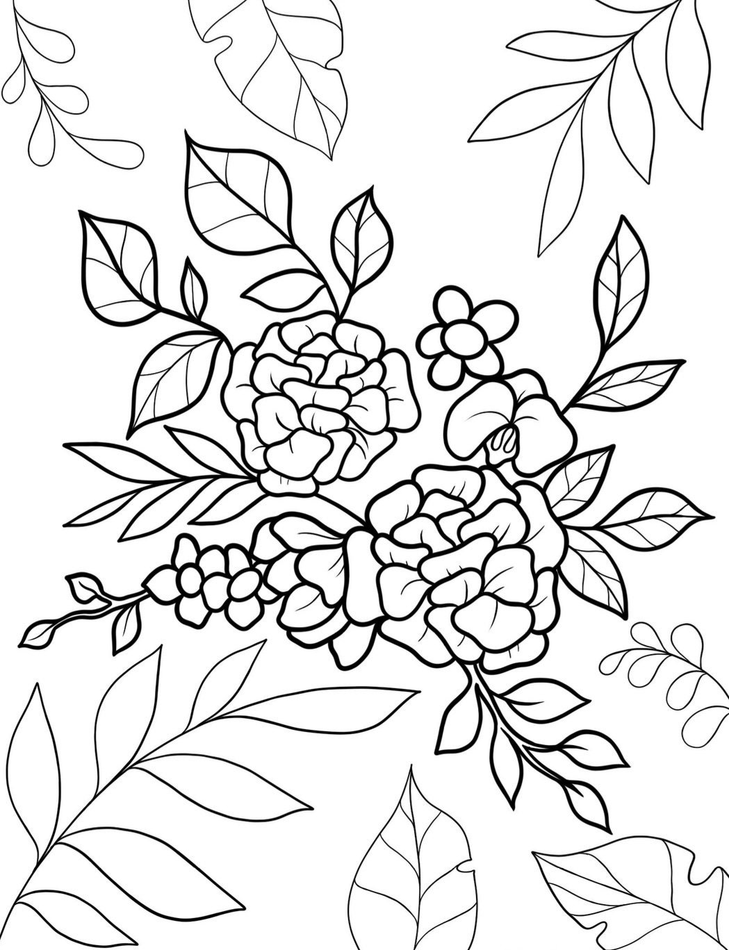 Coloring Sheets FLOWERS - Etsy