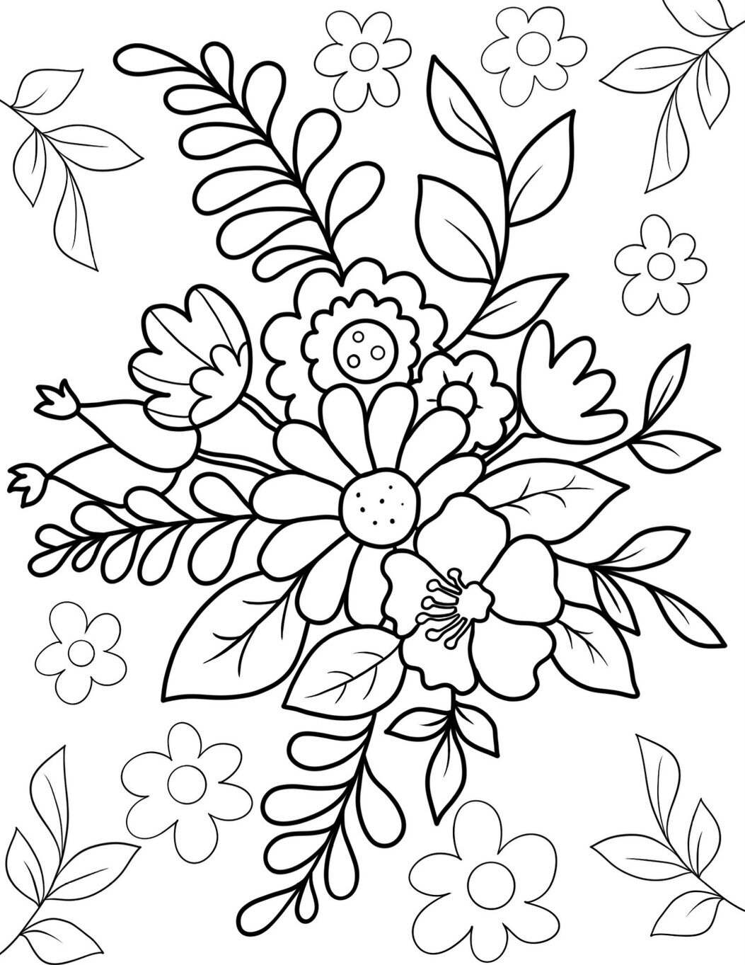 Coloring Sheets FLOWERS - Etsy