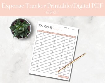 Monatlicher Ausgaben-Tracker zum Ausdrucken, Haushaltsbudget (digitaler Download)