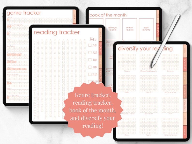 Digital Reading Journal: Goodnotes Book Tracker & Bookshelf (PDF) - Etsy