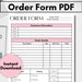 Small Business Order Form Template – Printable Purchase Tracker (PDF ...